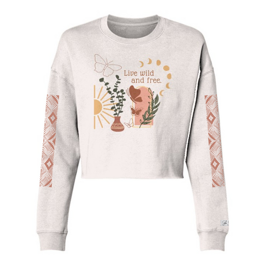 Live Wild & Free Lightweight Cropped Crew