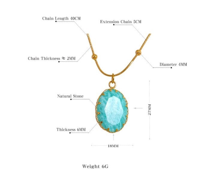 Amaze Me Amazonite Pendant Necklace - Stella Sage