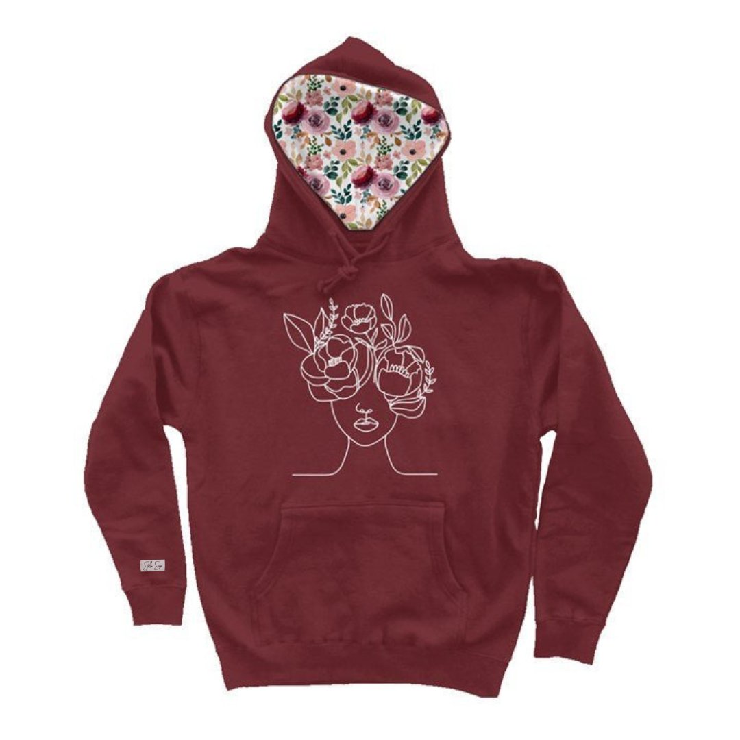 Blooming Thoughts Lined Hood Heavyweight Hoodie - Stella Sage