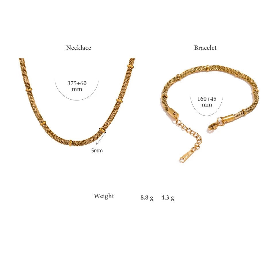 Channeled Statement Necklace & Bracelet