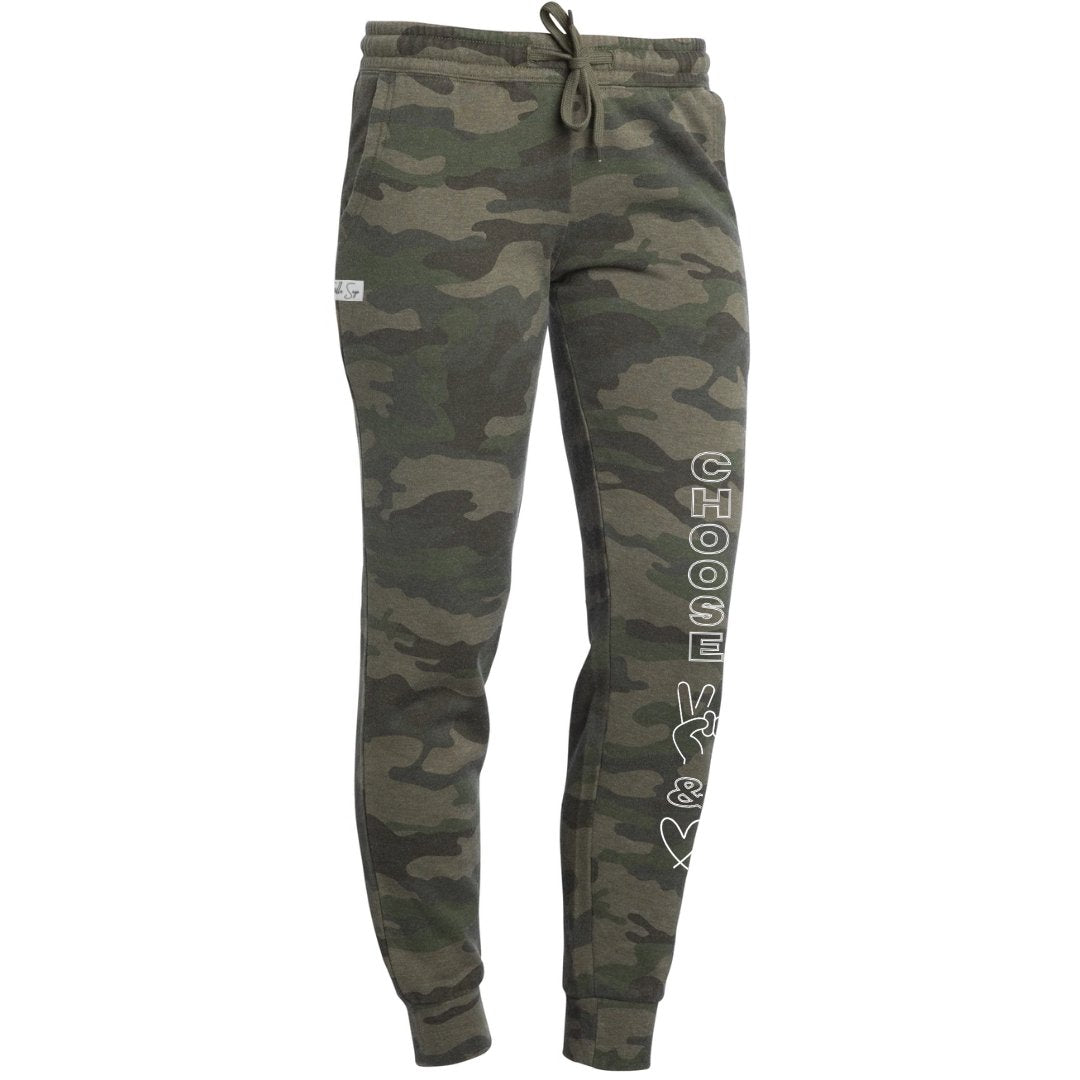 Choose Peace & Love Camo Wash Sweatpants - Stella Sage