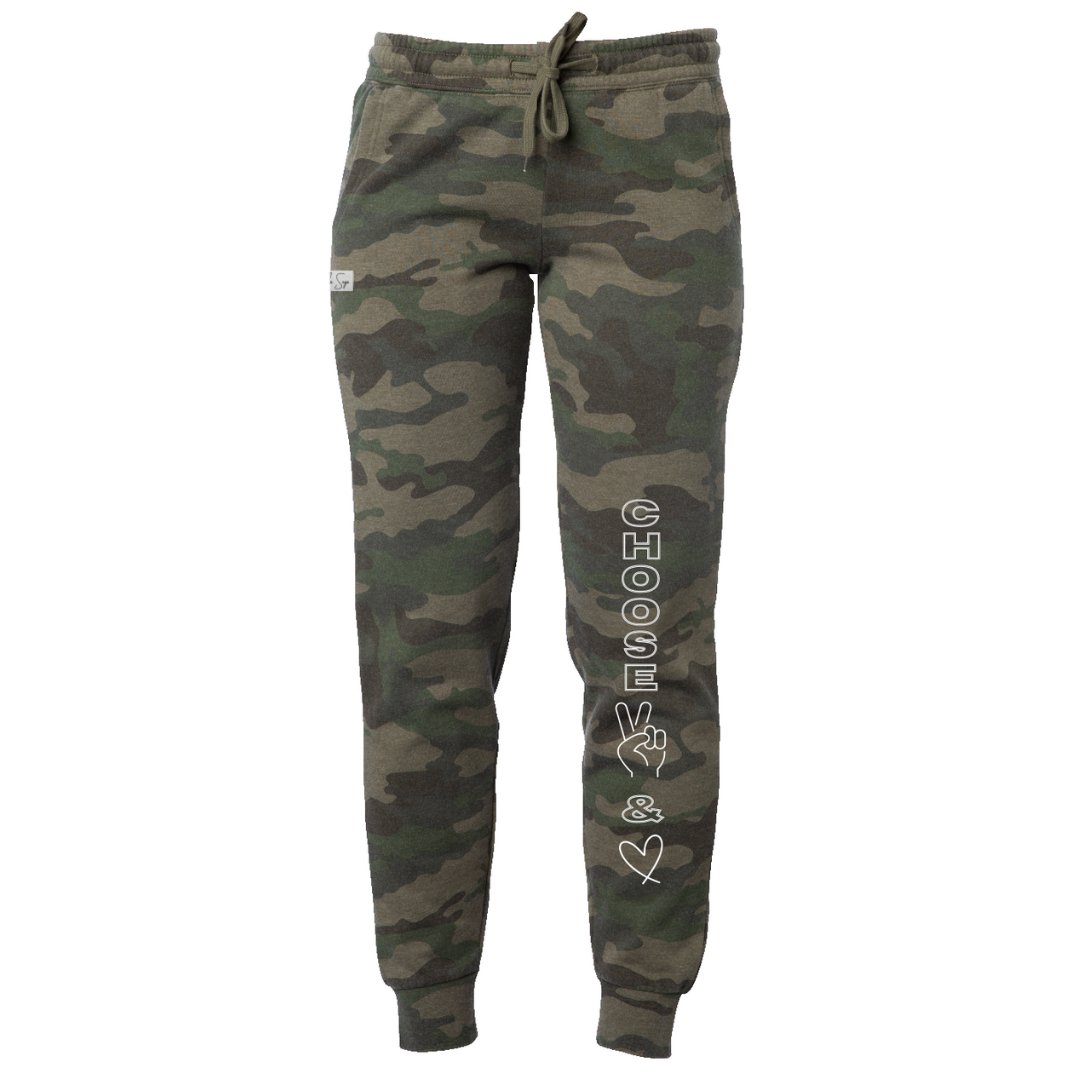 Choose Peace & Love Camo Wash Sweatpants - Stella Sage