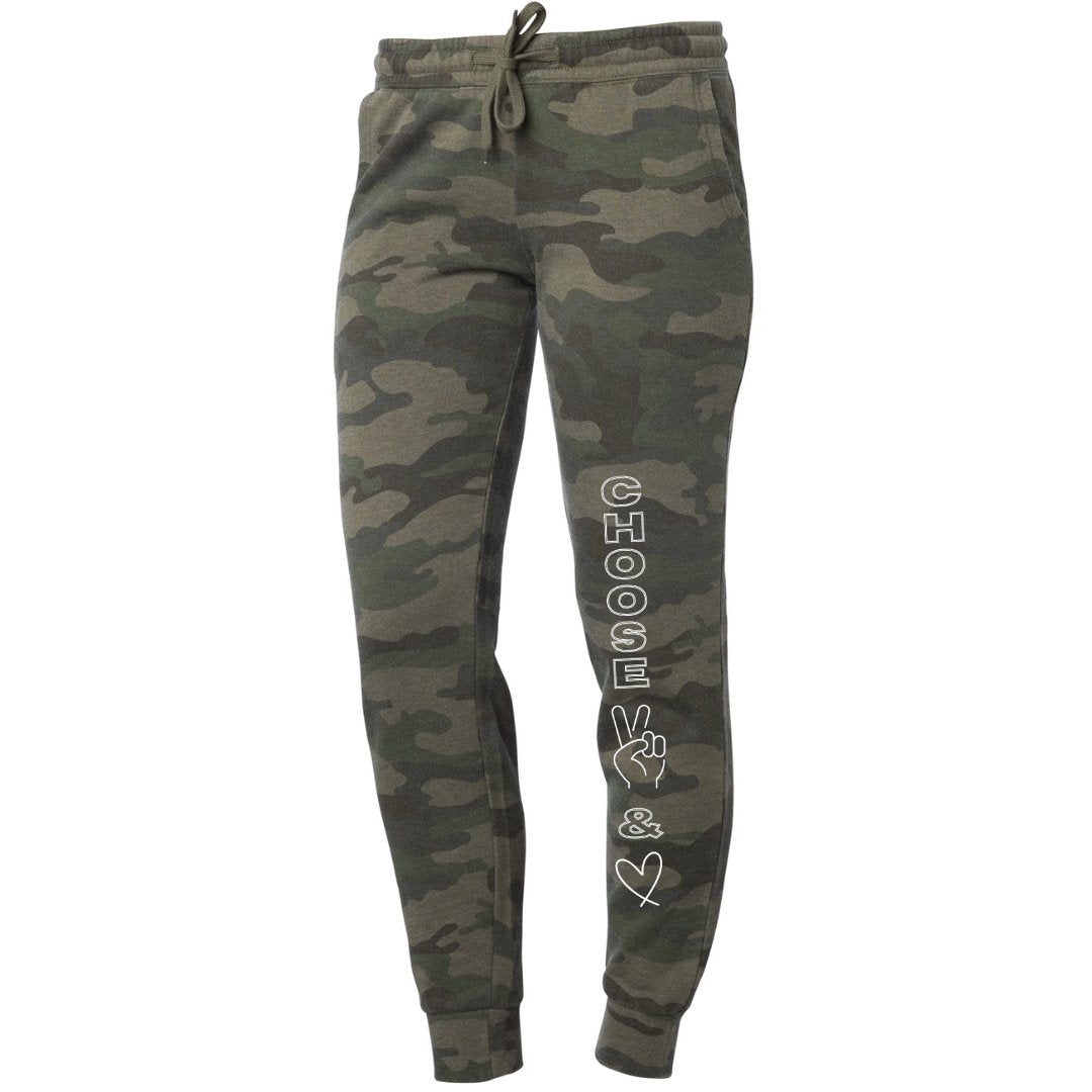 Choose Peace & Love Camo Wash Sweatpants - Stella Sage