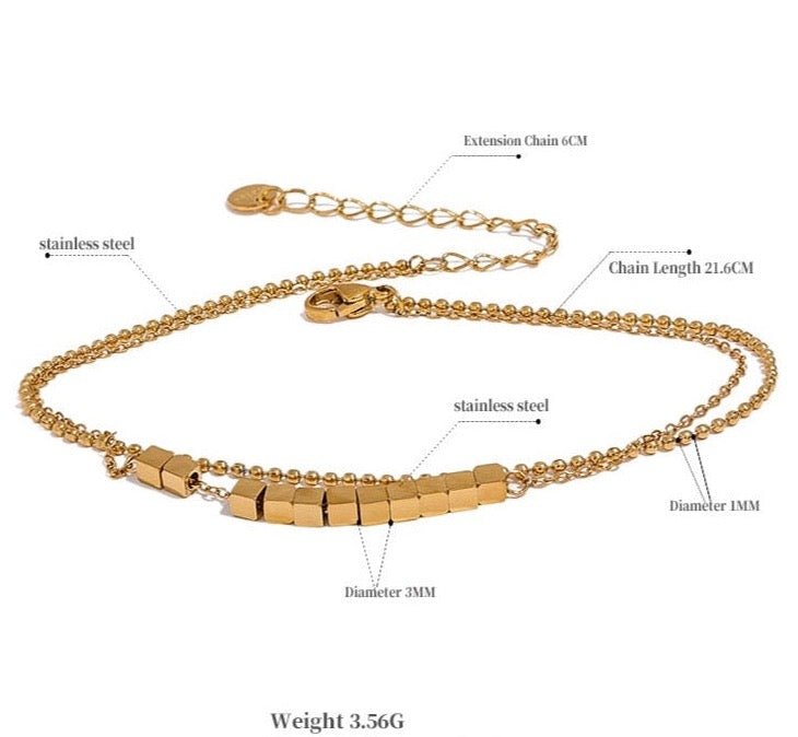 Cubic Citizen Layered Anklet - Stella Sage
