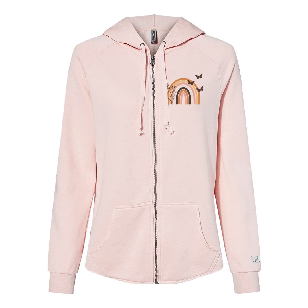 Daylily Sunrise Lightweight Zip Hoodie - Stella Sage