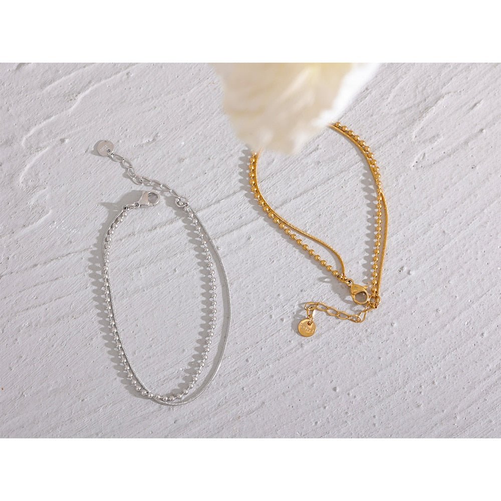 Double Layered Chains Bracelet - Stella Sage