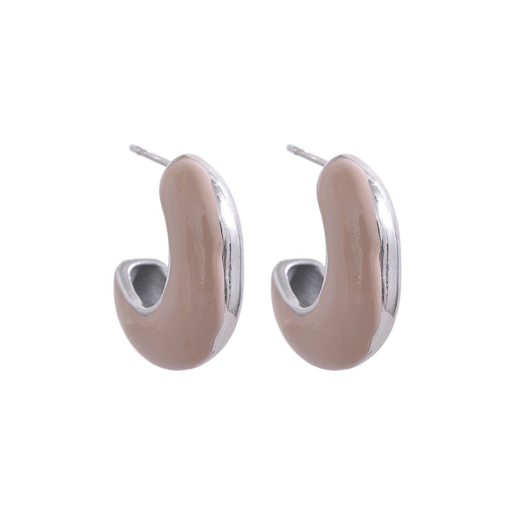 Enamored Enamel Hoop Stud Earrings - Stella Sage
