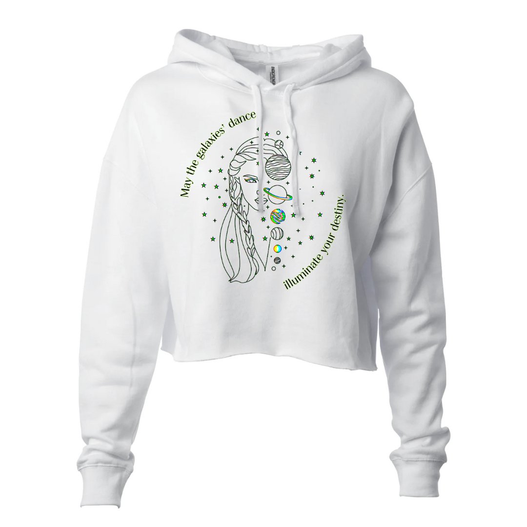 Galaxies' Dance Lightweight Crop Hoodie - Stella Sage