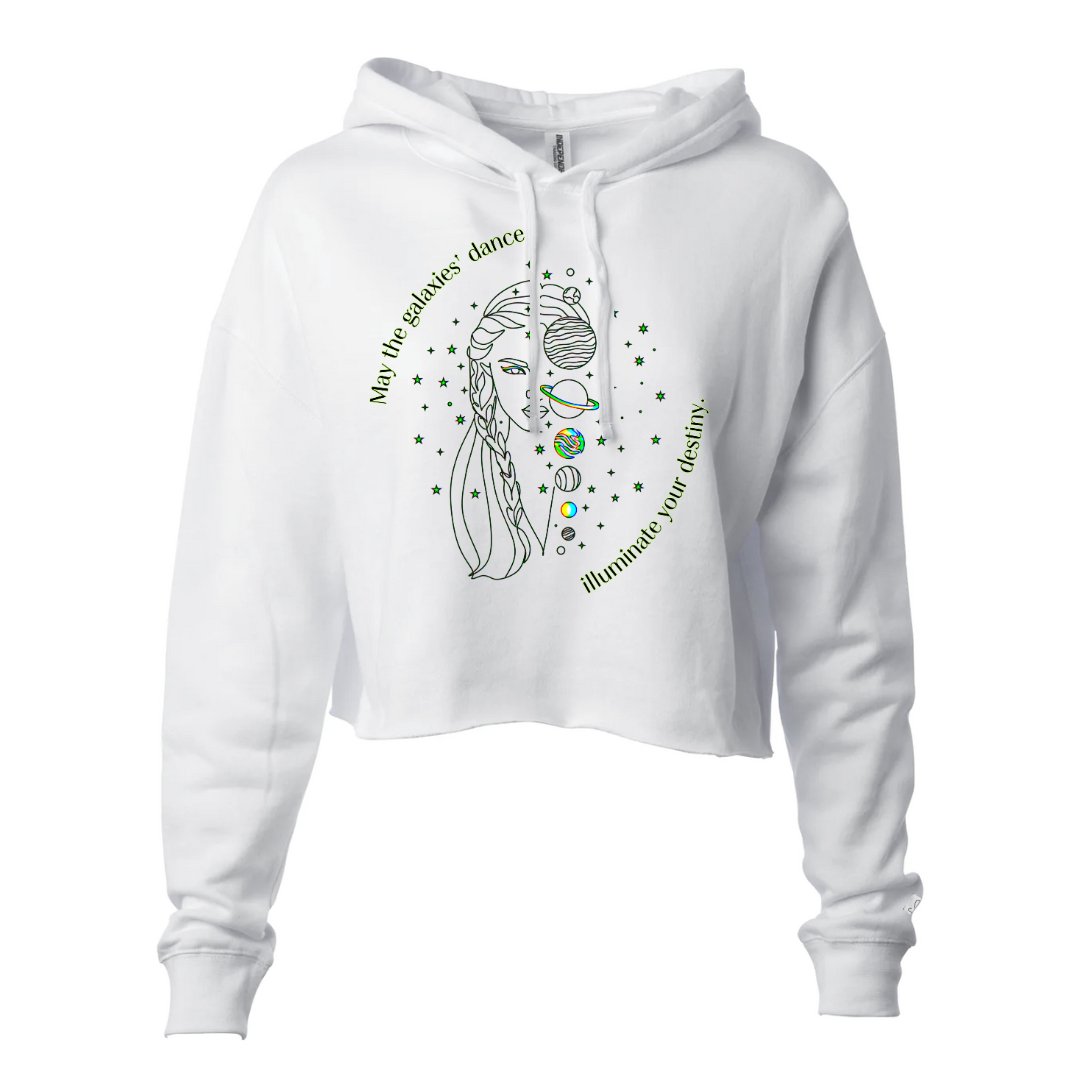 Galaxies' Dance Lightweight Crop Hoodie - Stella Sage