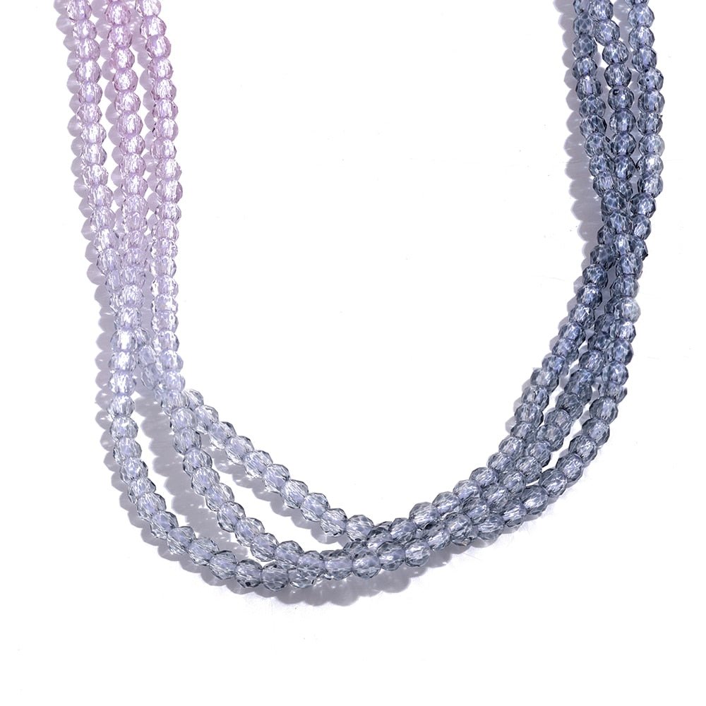 Gathered Gradient Gemstone Choker Necklace - Stella Sage