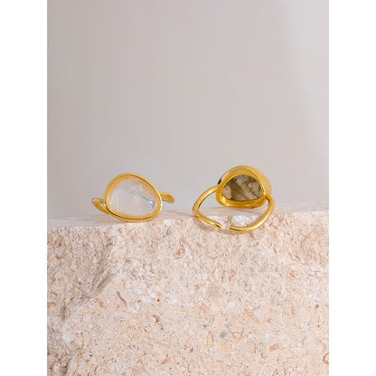 Golden Moonstone Rings - Stella Sage