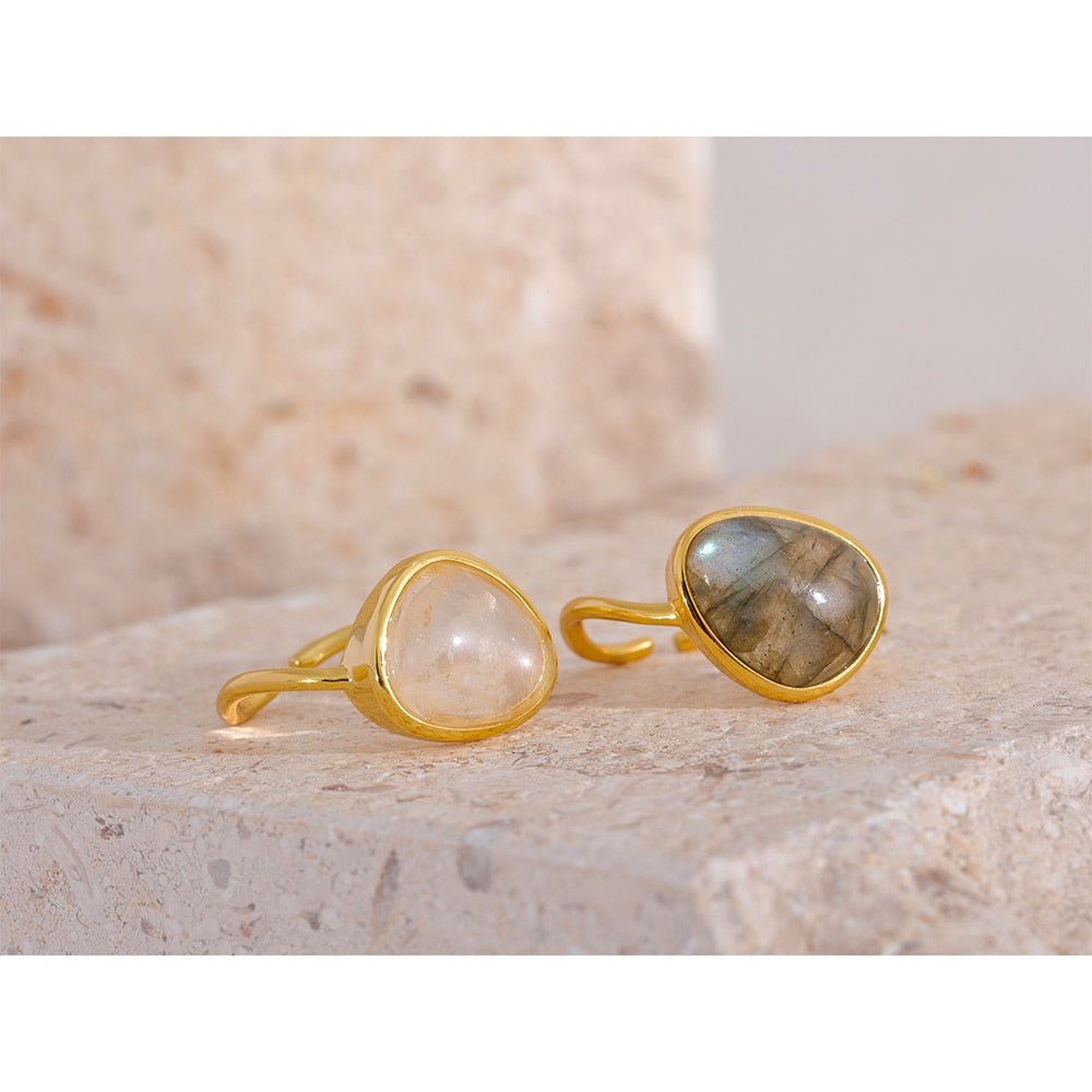 Golden Moonstone Rings - Stella Sage