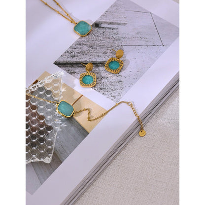 Golden Rim Amazonite Necklace & Bracelet - Stella Sage