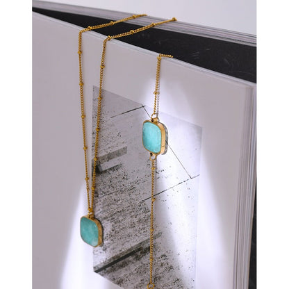 Golden Rim Amazonite Necklace & Bracelet - Stella Sage