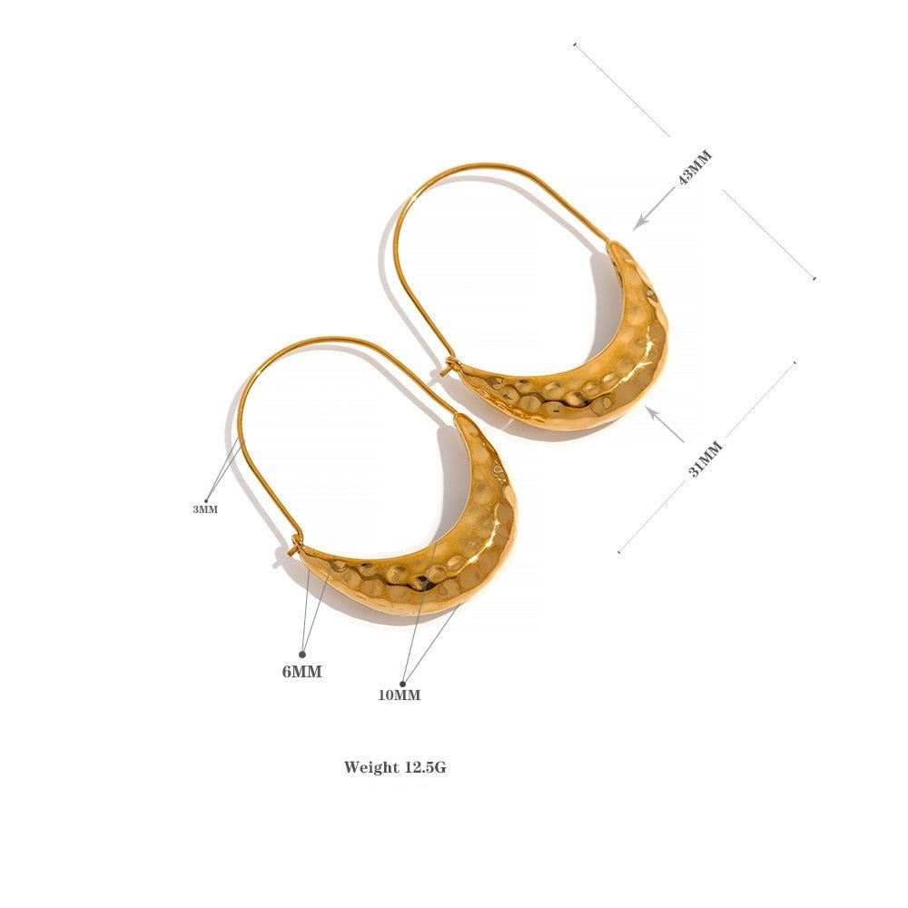Hammered Hoop Earrings - Stella Sage