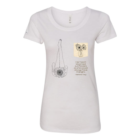 Heart of Sunflowers Triblend Pocket Tee - Stella Sage