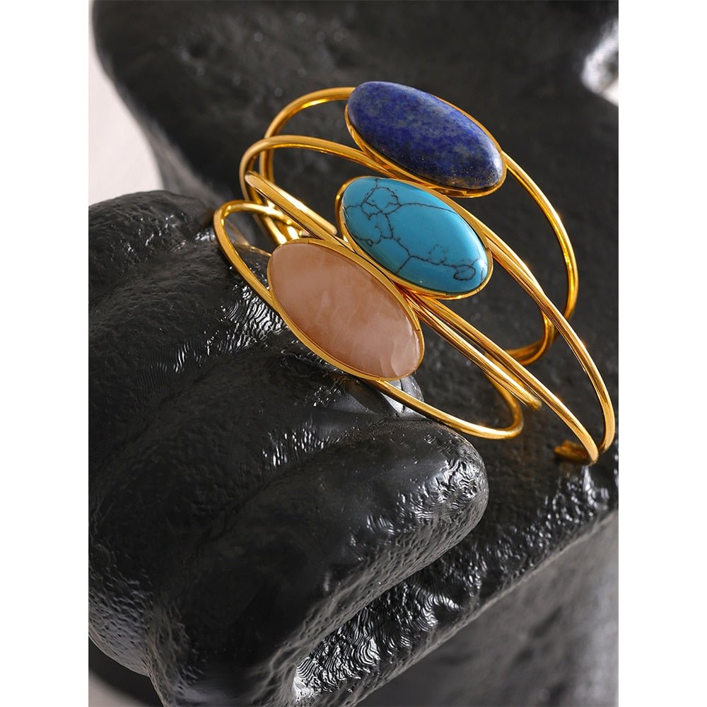 Lapis Lazuli Cuff Bracelet - Stella Sage