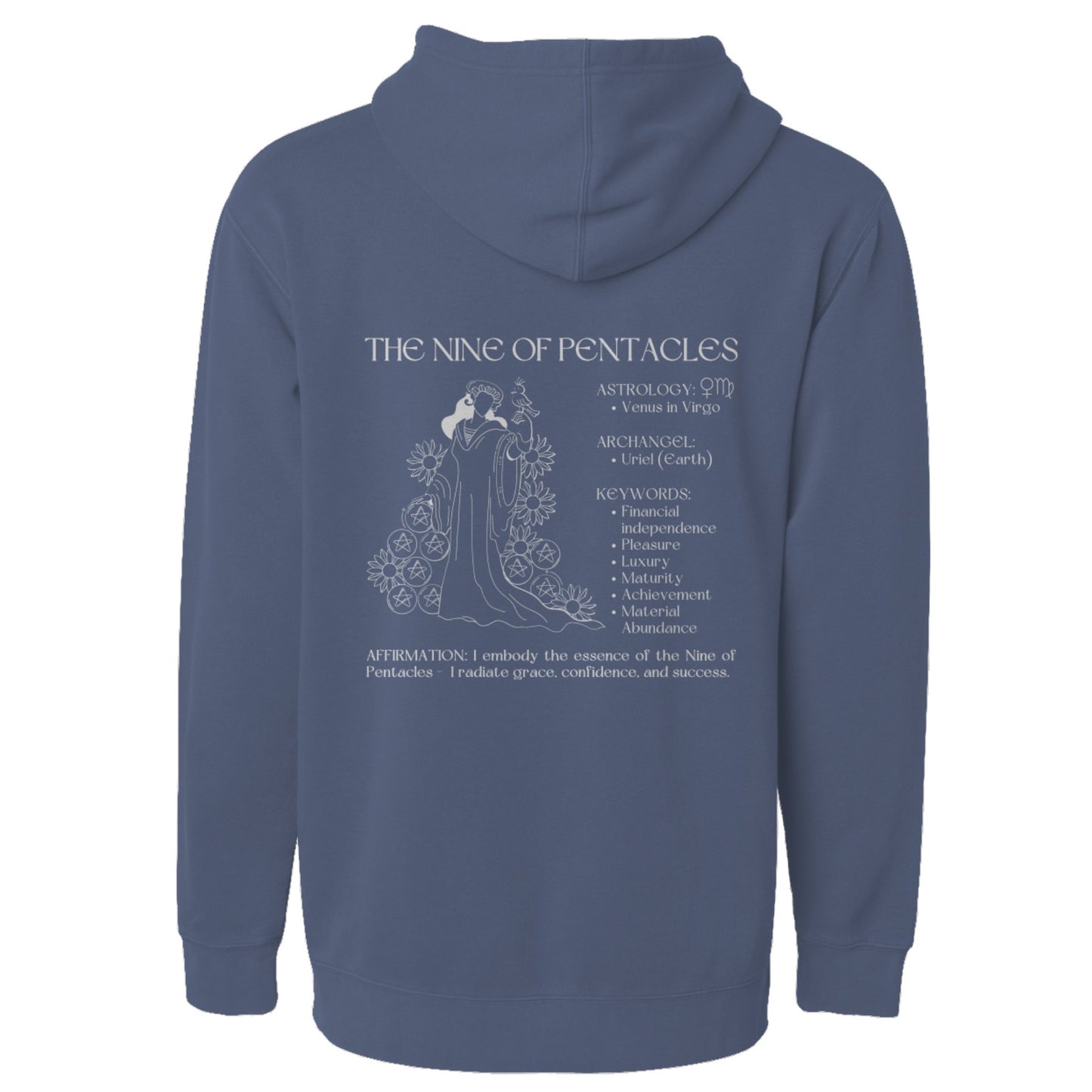 Nine of Pentacles Pigment Dyed Hoodie - Stella Sage