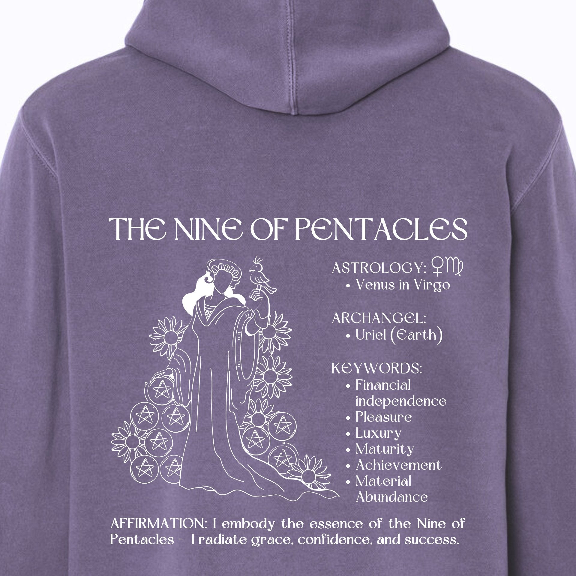 Nine of Pentacles Pigment Dyed Hoodie - Stella Sage