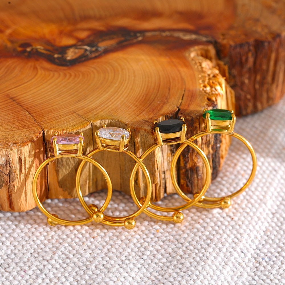 Oval Zirconia Rings - Stella Sage