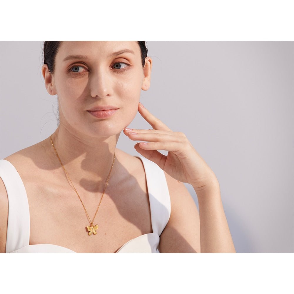 Pearl Winged Butterfly Necklace - Stella Sage