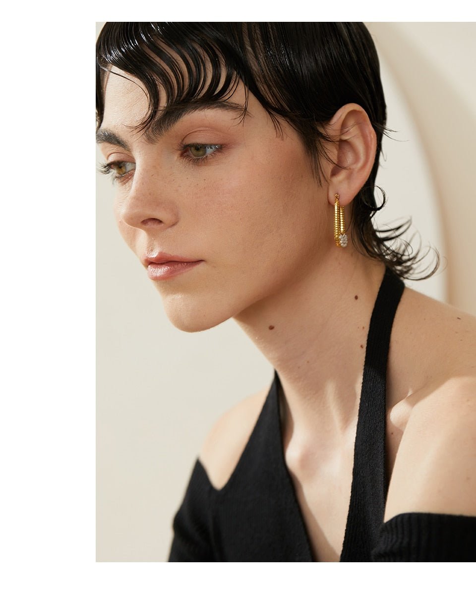 Polarized Pearl Hoop Earrings - Stella Sage