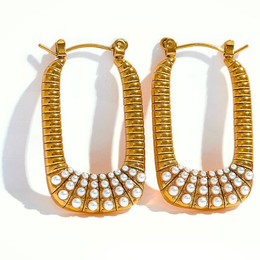 Polarized Pearl Hoop Earrings - Stella Sage