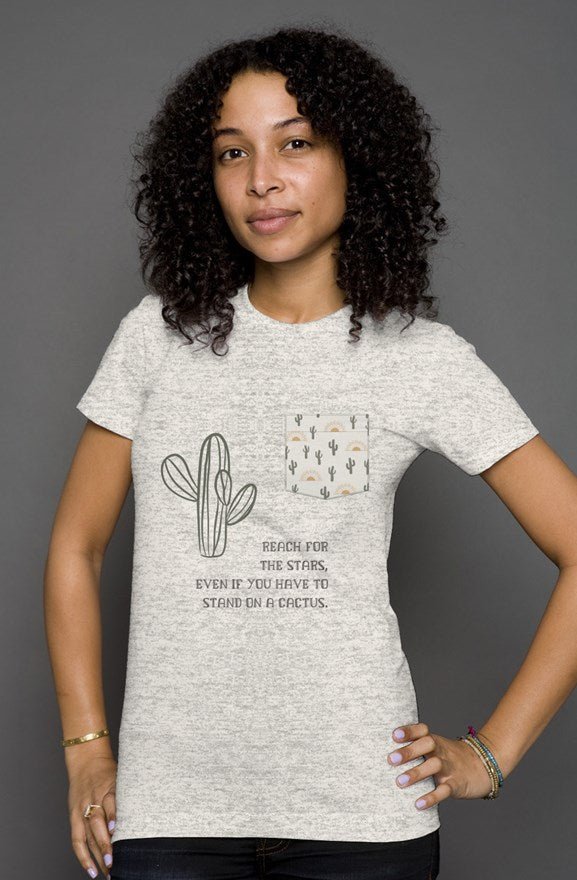 Prickly Pursuit Triblend Pocket Tee - Stella Sage