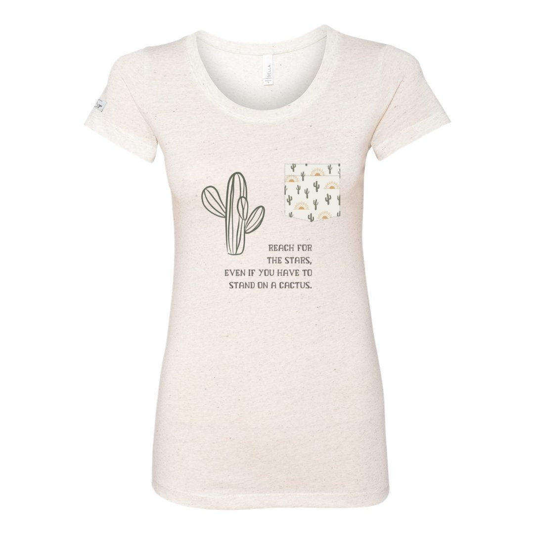 Prickly Pursuit Triblend Pocket Tee - Stella Sage