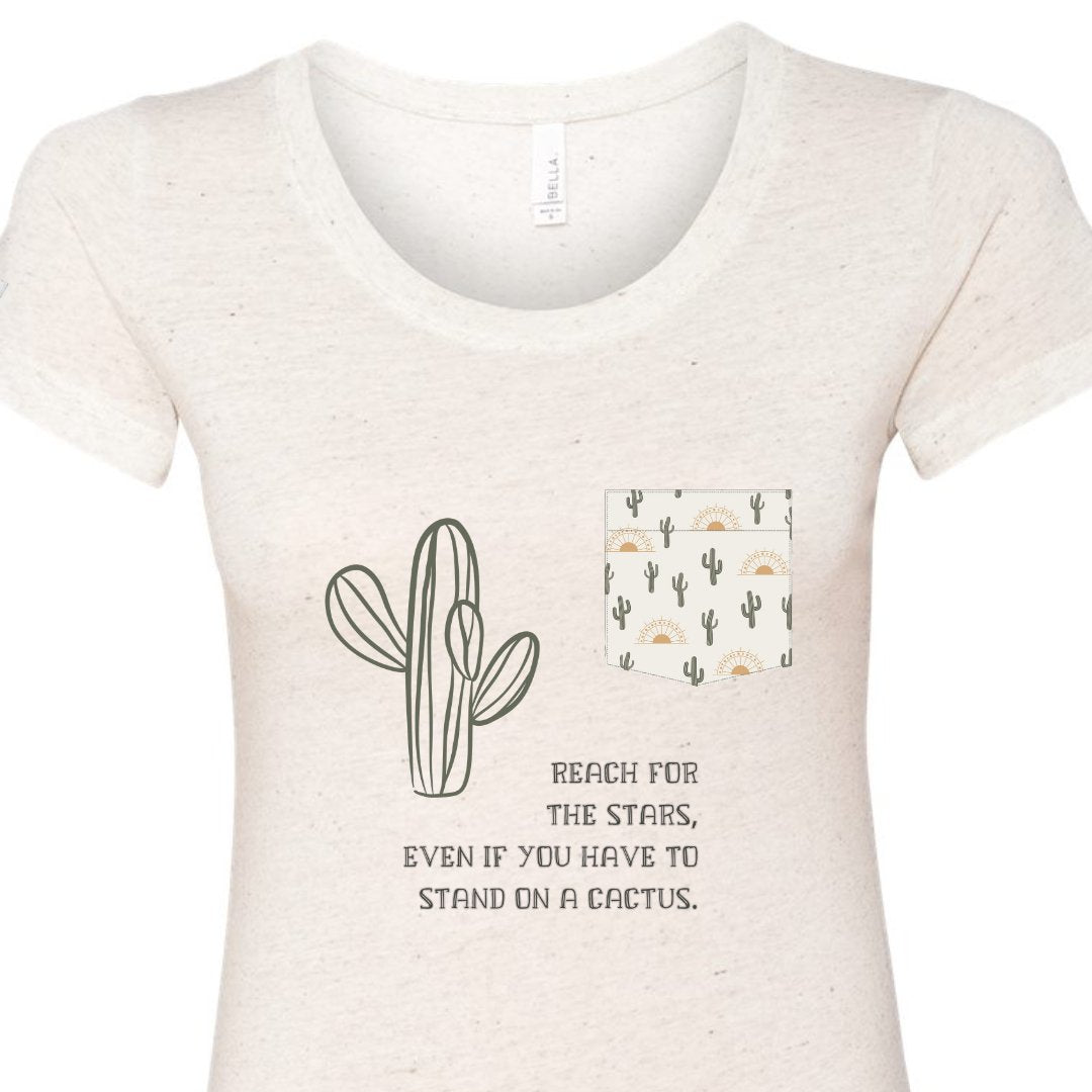 Prickly Pursuit Triblend Pocket Tee - Stella Sage