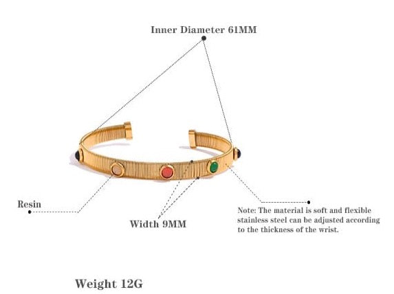 Resin Rainbow Cuff Bracelet - Stella Sage