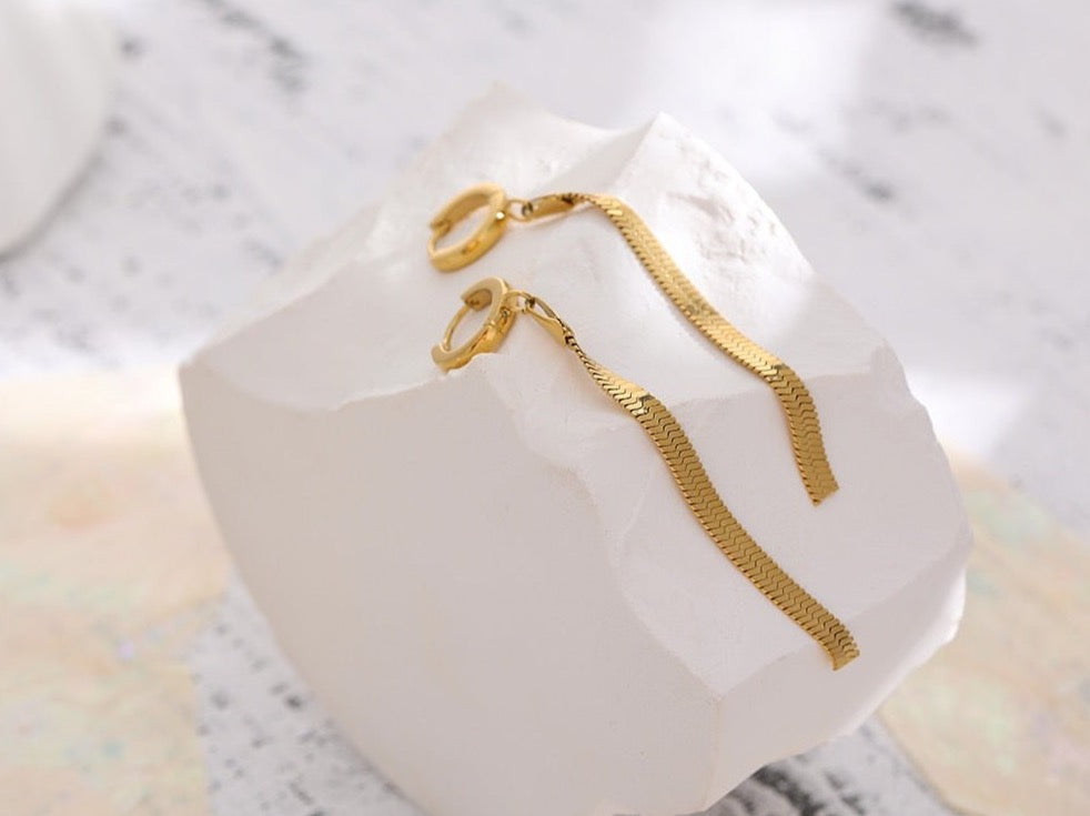 Sleek and Slender Drop Earrings - Stella Sage