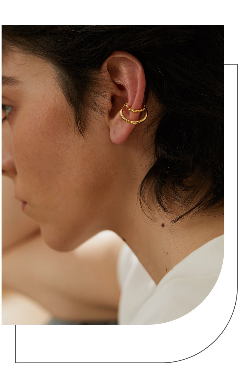 Spiraling Down Stacked Sterling Cartilage Cuff - Stella Sage