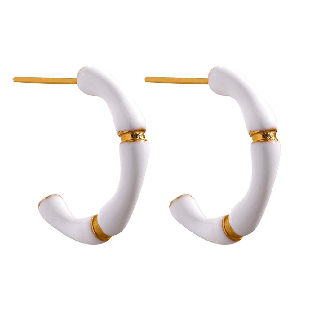 Supernova Enamel Hoop Stud Earrings - Stella Sage