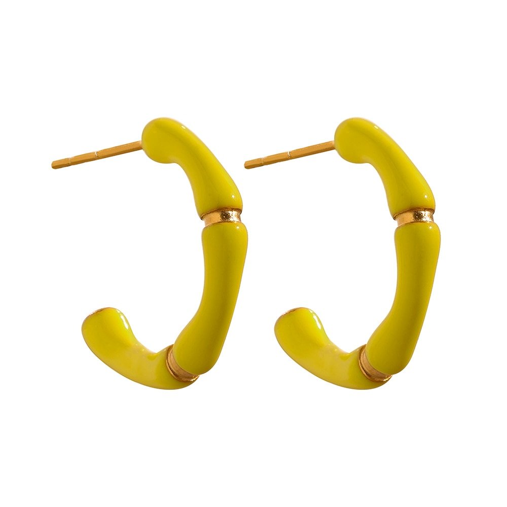 Supernova Enamel Hoop Stud Earrings - Stella Sage