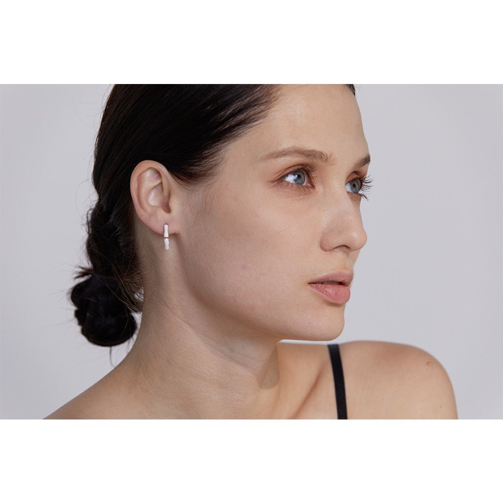 Supernova Enamel Hoop Stud Earrings - Stella Sage