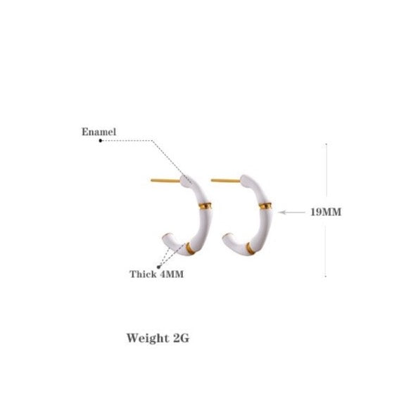 Supernova Enamel Hoop Stud Earrings - Stella Sage