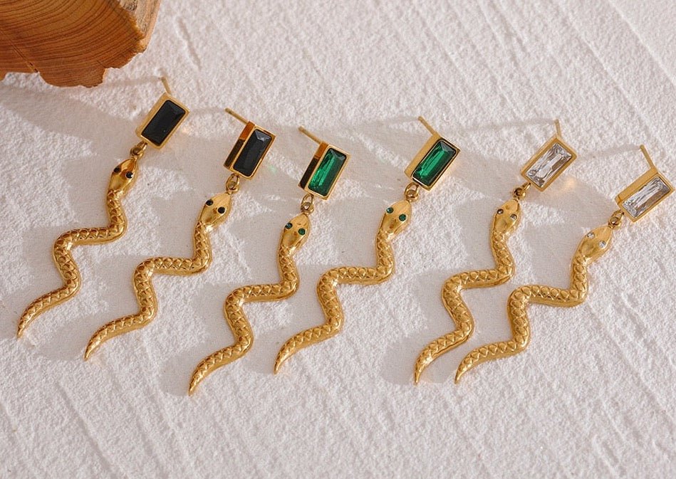 Suspended Snake Earrings - Stella Sage