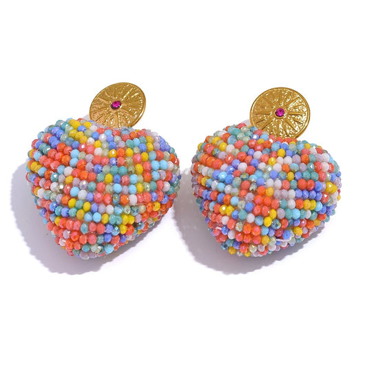Sweet Tart Heart Drop Earrings - Stella Sage