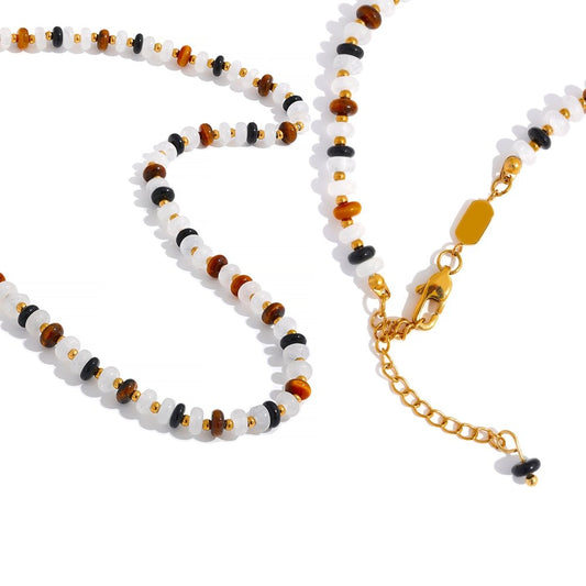 Tiger Bead Collar Necklace - Stella Sage