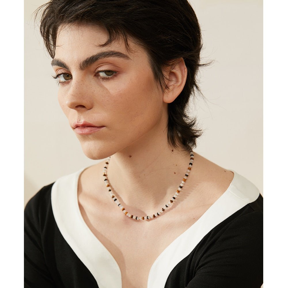 Tiger Bead Collar Necklace - Stella Sage