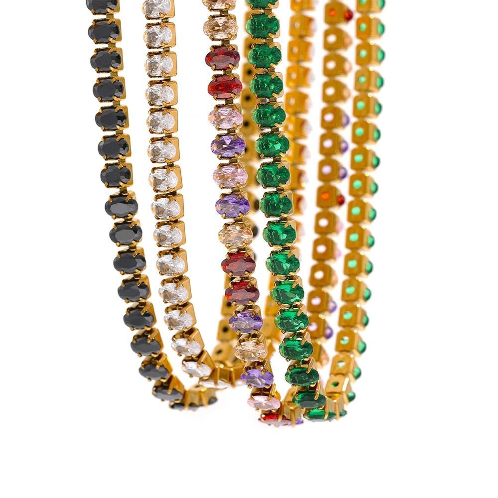 Tinted Twinkle Tennis Necklaces & Bracelets - Stella Sage