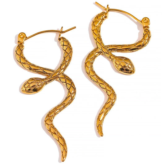 Wrap Around Snake Hoop Earrings - Stella Sage
