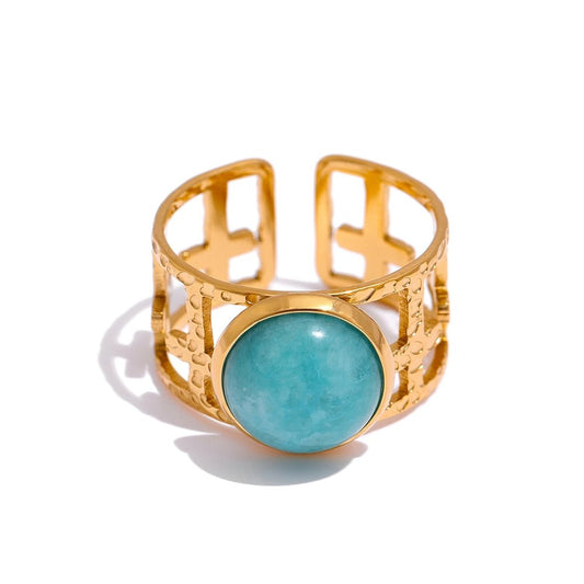 Amazonite Blue Moon Trellis Ring - Stella Sage