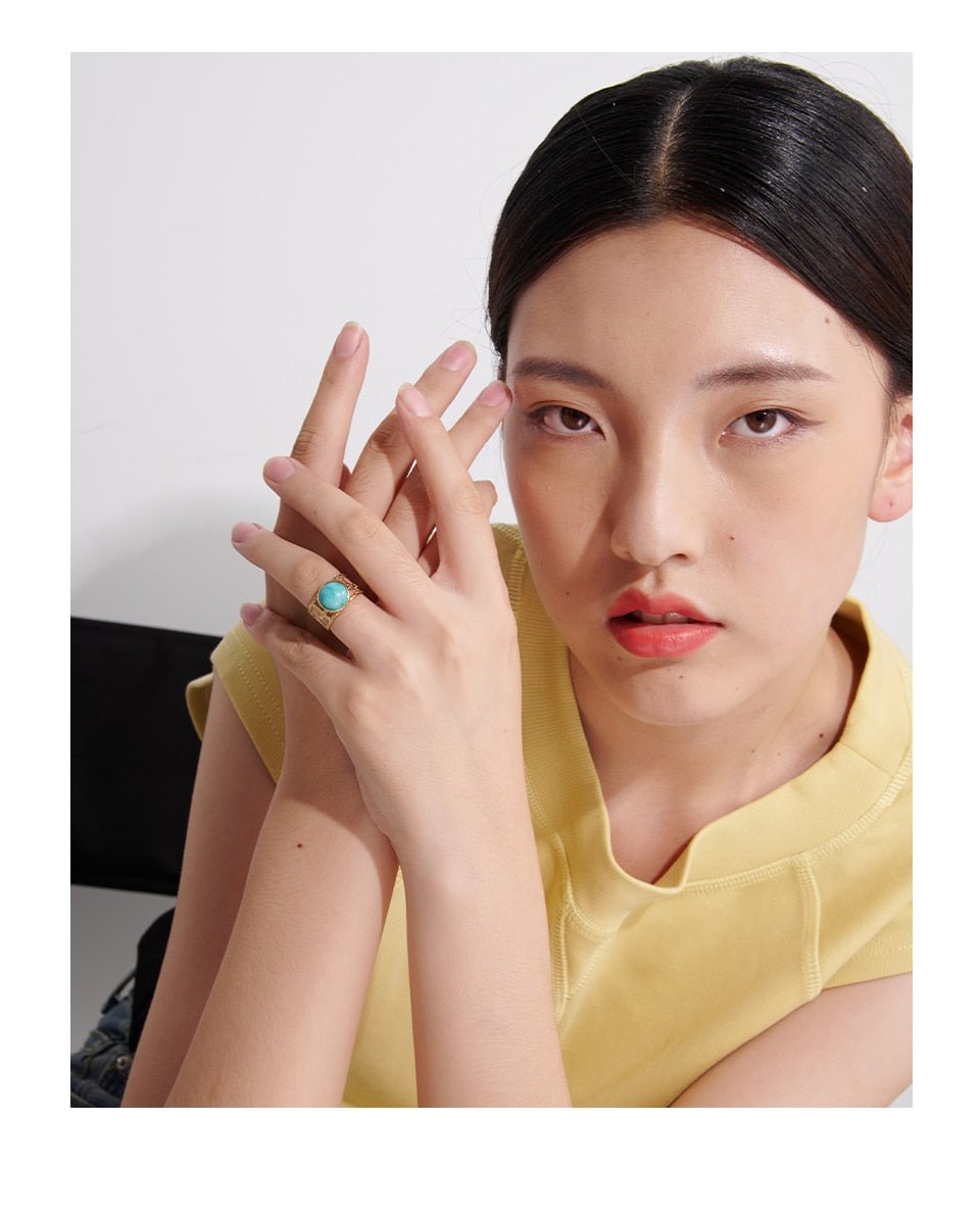 Amazonite Blue Moon Trellis Ring - Stella Sage