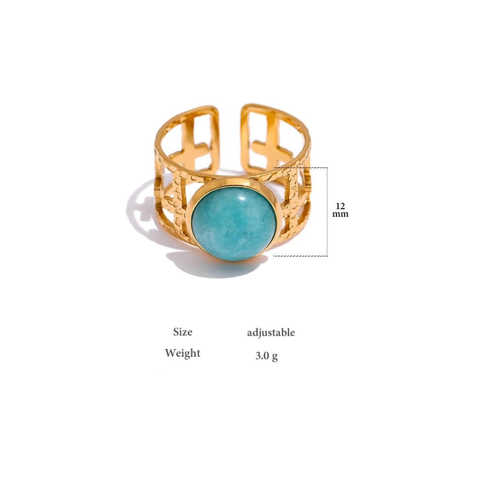 Amazonite Blue Moon Trellis Ring - Stella Sage