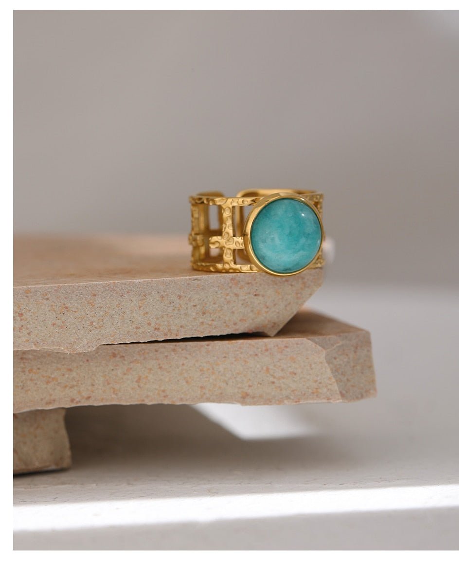 Amazonite Blue Moon Trellis Ring - Stella Sage