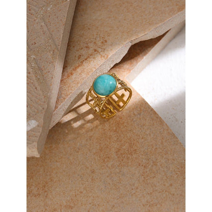 Amazonite Blue Moon Trellis Ring - Stella Sage