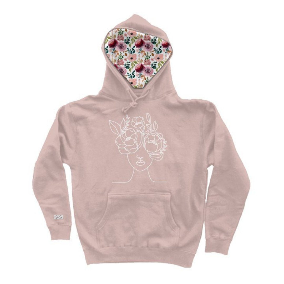 Blooming Thoughts Lined Hood Heavyweight Hoodie - Stella Sage