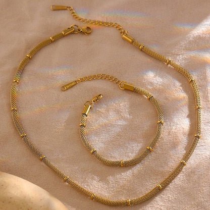 Channeled Statement Necklace & Bracelet